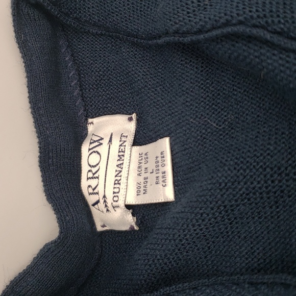 Arrow Tournament Navy Blue Button-Up Cardigan, Women's Large. - Picture 2 of 3